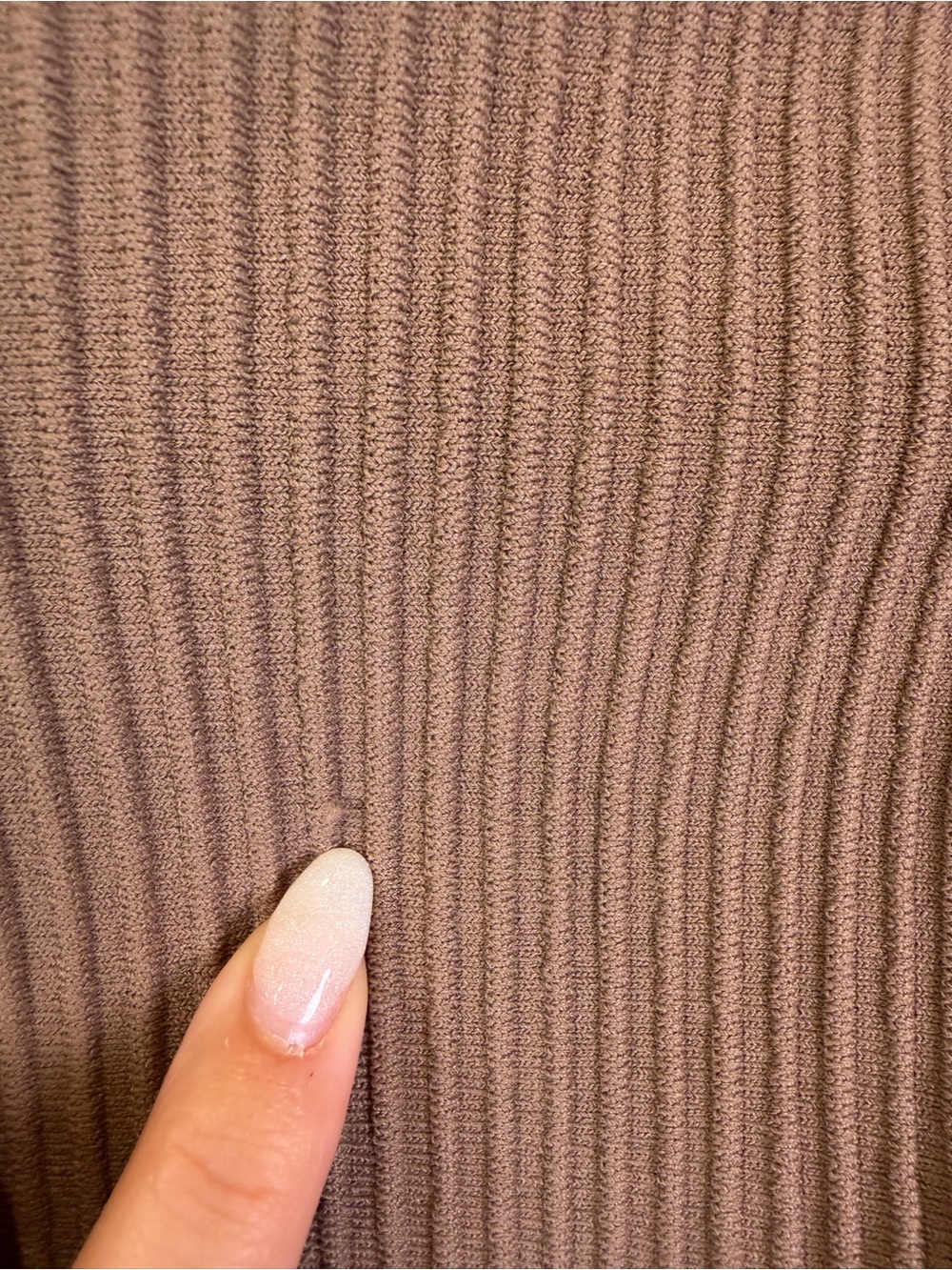 Madewell Ribbed Square Neck Long Sleeve Knit Top Taupe Brown XS Mushroom Capsule - Picture 6 of 10